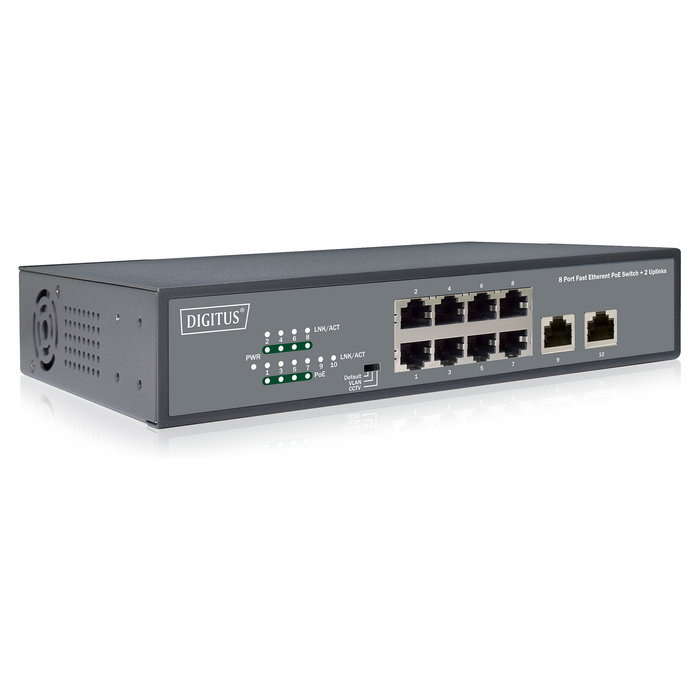 Digitus Switch PoE No Administrado 8 Puertos 10/100Mbps 120W PoE Montaje en Rack Digitus Switch PoE No Administrado 8 Puertos 10/100Mbps 120W PoE Montaje en Rack