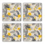 Hermia TAB7696244 Felpudo de Cristal 100% Piedra Natural, 4 Piezas, 10x10x1 cm