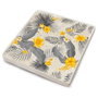 Hermia TAB7696244 Felpudo de Cristal 100% Piedra Natural, 4 Piezas, 10x10x1 cm