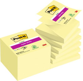 Notas Adhesivas Post-It 90H Z Notes 76X76 (R330) Super Sticky Amarillo Canario Pack De 12