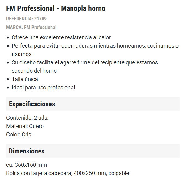FACKELMANN Manoplas para Horno Profesionales de 2 Unidades