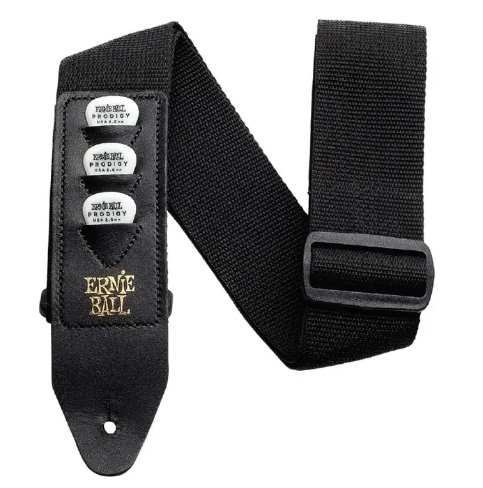 Ernieball Correa para Guitarra/Bajo de Polipropileno con Soporte para Púas Negro