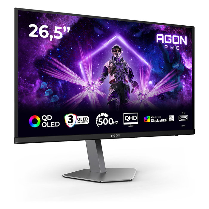 AOC AGON PRO AG276QKD2 Monitor Gaming QD-OLED 26.5" Quad HD 2560x1440 500Hz 0.03ms 2xHDMI 2.1 DisplayHDR True Black 500 Altavoces