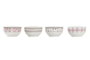 DKD Home Decor Cuencos de Porcelana New Bone, Surtido de 4 Unidades, 480ml