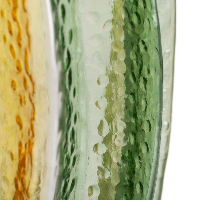 Jarrón Verde-Amarillo Cristal Decoración 13,50 X 13,50 X 30 (Set de 2)