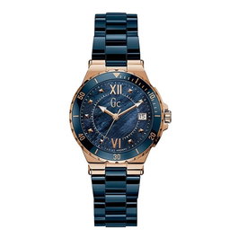 GC Reloj Analógico Y42003L7 con Caja Rosa y Correa Azul