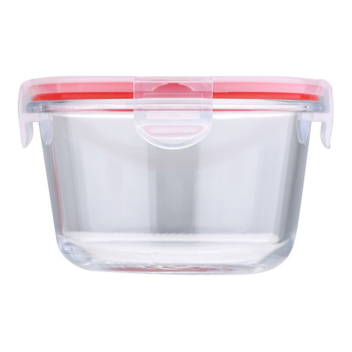 San Ignacio Fiambrera Hermética de Vidrio Borosilicato Serie Toledo, Redonda, 500 ml, 12.5 x 7 cm, para Microondas, Horno, Lavavajillas, Congelador y Frigorífico
