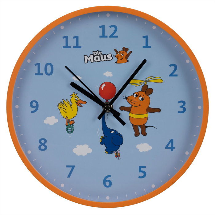 DieMaus Reloj de Pared para Niños con Motivos de Ratón, Elefante y Pato DieMaus Reloj de Pared para Niños con Motivos de Ratón, Elefante y Pato