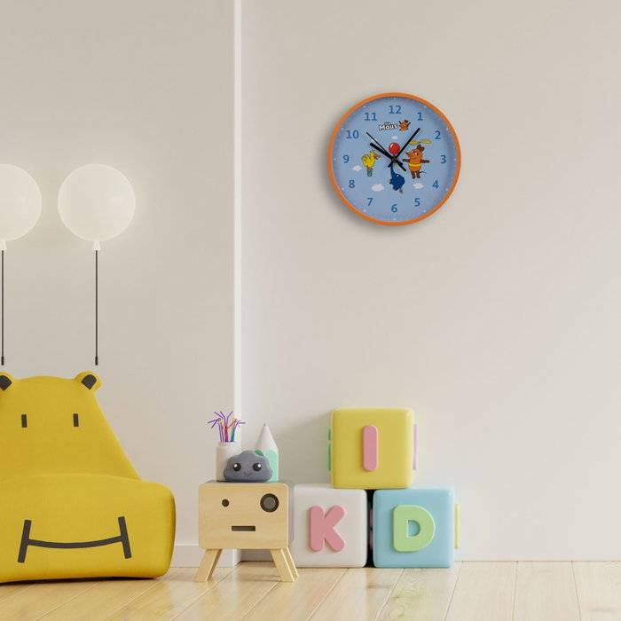 DieMaus Reloj de Pared para Niños con Motivos de Ratón, Elefante y Pato DieMaus Reloj de Pared para Niños con Motivos de Ratón, Elefante y Pato