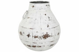 DKD Home Decor Ánfora de Hierro Decape Blanco 55x55x64