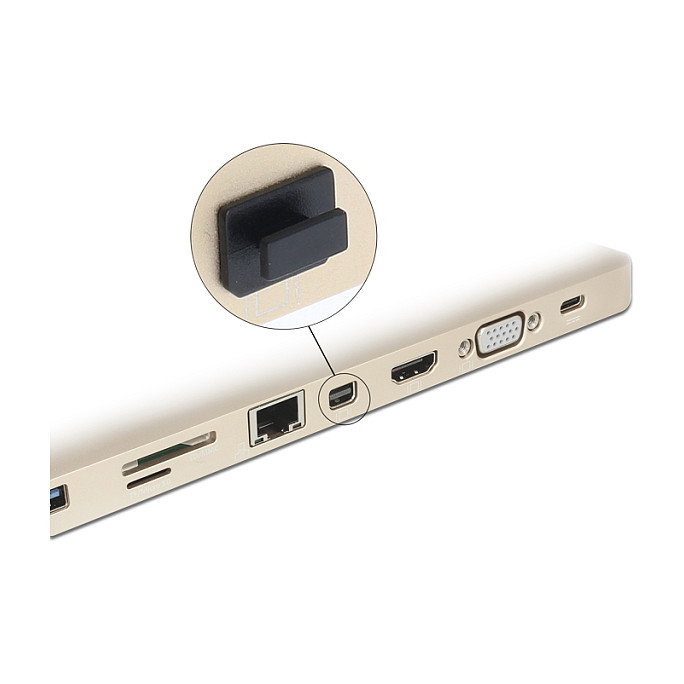 DeLOCK 64026 Cubierta antipolvo para mini DisplayPort, 10 piezas, Negro