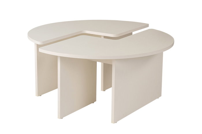 Nordure Mesa de Café Blanca de Madera Ø90x41cm 18mm Tablero de Partículas Melamina