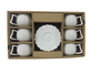 DKD Home Decor Set de Café de 6 Piezas en Porcelana Blanca 120ml