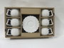 DKD Home Decor Set de Café de 6 Piezas en Porcelana Blanca 120ml