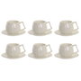 DKD Home Decor Set de Café de 6 Piezas en Porcelana Blanca 120ml