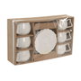 DKD Home Decor Set de Café de 6 Piezas en Porcelana Blanca 120ml