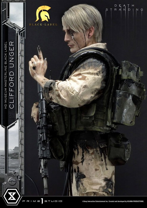 Death Stranding Estatua 1/2 Clifford Unger Black Label 103 cm