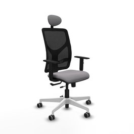 PIQUERAS Y CRESPO Silla de oficina Motilla con mecanismo Sincro/Traslack, Gris y Negro