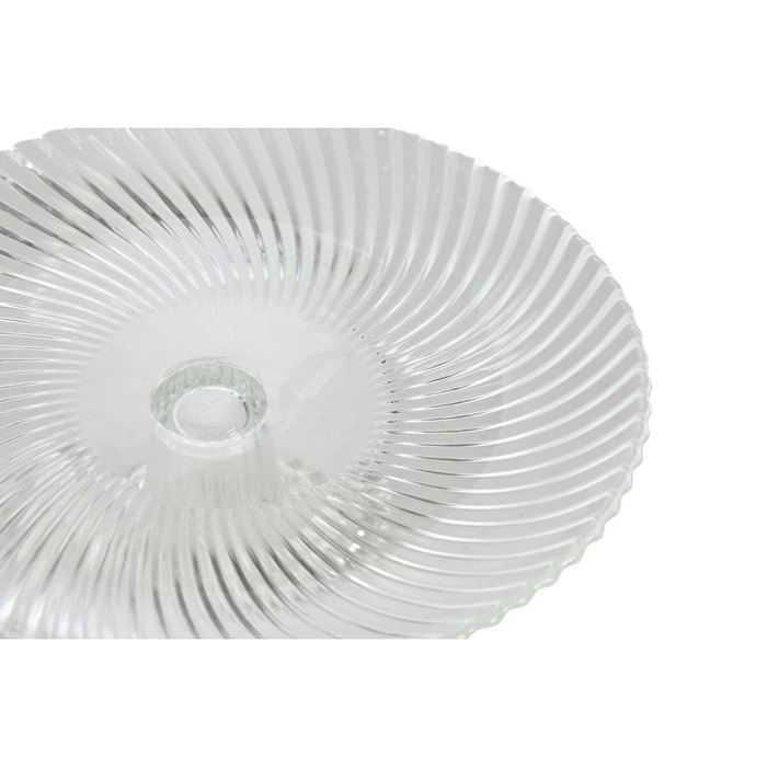 DKD Home Decor Plato de Cristal Transparente Rayado 20,5x20,5x7,5 cm DKD Home Decor Plato de Cristal Transparente Rayado 20,5x20,5x7,5 cm