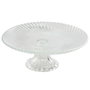 DKD Home Decor Plato de Cristal Transparente Rayado 20,5x20,5x7,5 cm