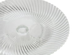 DKD Home Decor Plato de Cristal Transparente Rayado 20,5x20,5x7,5 cm