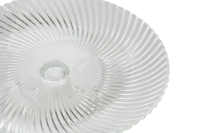 DKD Home Decor Plato de Cristal Transparente Rayado 20,5x20,5x7,5 cm DKD Home Decor Plato de Cristal Transparente Rayado 20,5x20,5x7,5 cm