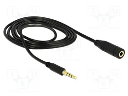 DeLOCK Cable de extensión de audio 3,5 mm 4 Pin Macho a Hembra 1 m Negro