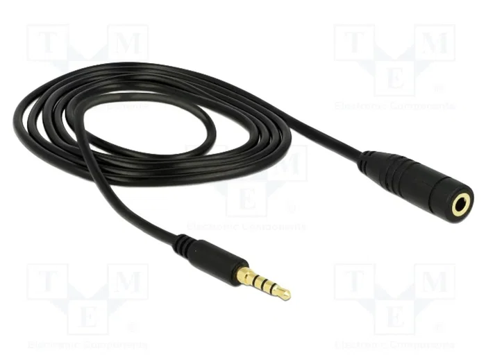 DeLOCK Cable de extensión de audio 3,5 mm 4 Pin Macho a Hembra 1 m Negro DeLOCK Cable de extensión de audio 3,5 mm 4 Pin Macho a Hembra 1 m Negro