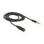 DeLOCK Cable de audio 84666 de 3,5 mm con 4 pines, macho a hembra, 1 m, negro