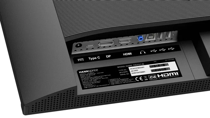 Hannspree Monitor Hybri EB241CJB 60.5 cm (23.8") Full HD 1920x1080 75Hz HDMI DisplayPort USB-C USB Hub 65W Altavoces Altura Ajustable Pivot Negro