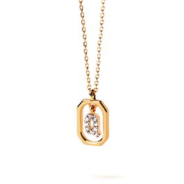 Pdpaola Mini Letter Q Necklace Chapado Oro18K en Plata de Ley Dorado