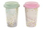 DKD Home Decor Tazas de Porcelana Glam Shengda Surtido de 6 Unidades