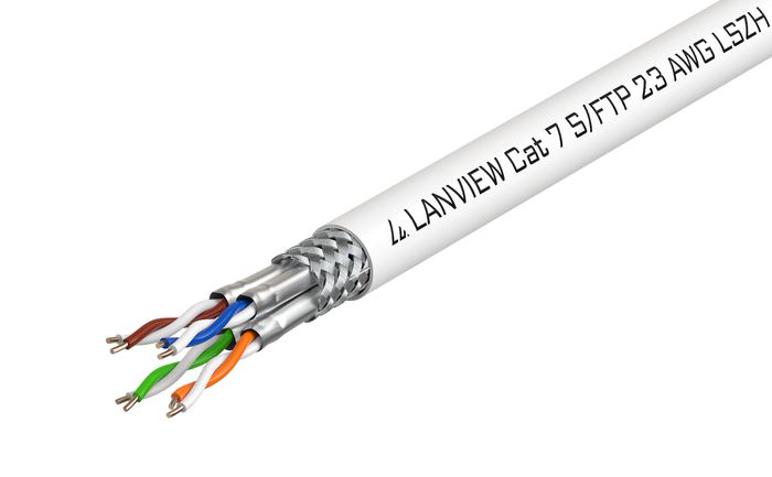 Lanview Cable Cat7 S-FTP 4x2xAWG23 LSZH Blanco 500m Lanview Cable Cat7 S-FTP 4x2xAWG23 LSZH Blanco 500m