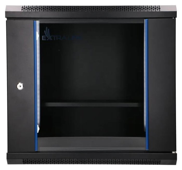 Extralink LITE 9U 530X400 Gabinete de Montaje en Pared Negro con Estante
