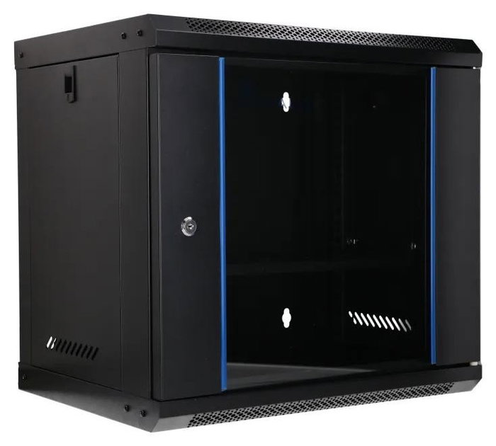 Extralink LITE 9U 530X400 Gabinete de Montaje en Pared Negro con Estante