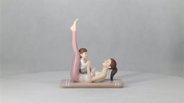 DKD Home Decor Figura Resina Mama Yoga Rosa