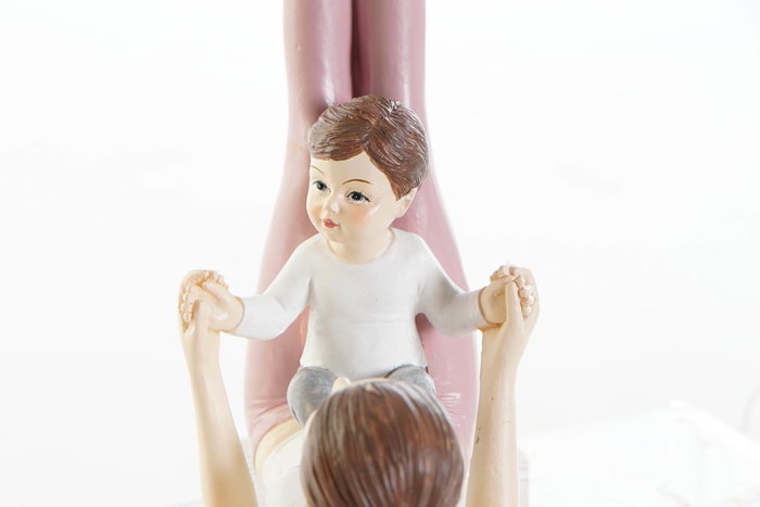 DKD Home Decor Figura Resina Mama Yoga Rosa
