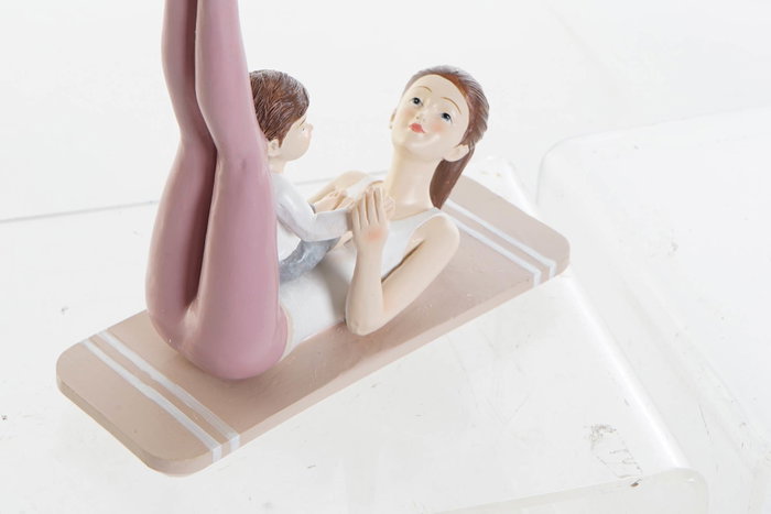 DKD Home Decor Figura Resina Mama Yoga Rosa