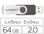 Q-connect Memoria USB Flash 64 GB 2.0 con protector giratorio