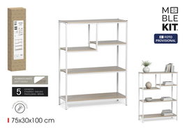 Inde Estanteria Multiusos Madera-Metal 75x30x100 cm