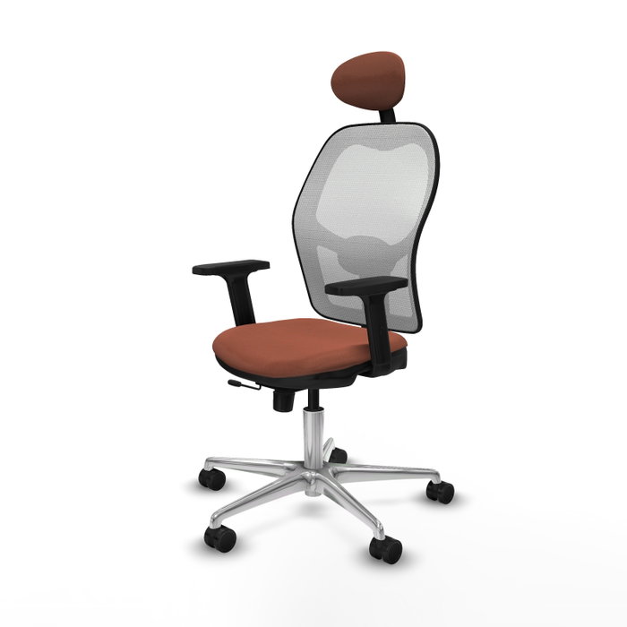 PIQUERAS Y CRESPO Silla de oficina Jorquera con mecanismo Sincro/Traslack, Marrón y Blanco PIQUERAS Y CRESPO Silla de oficina Jorquera con mecanismo Sincro/Traslack, Marrón y Blanco