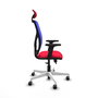 PIQUERAS Y CRESPO Silla de oficina Motilla con mecanismo Sincro/Traslack, Rojo y Azul
