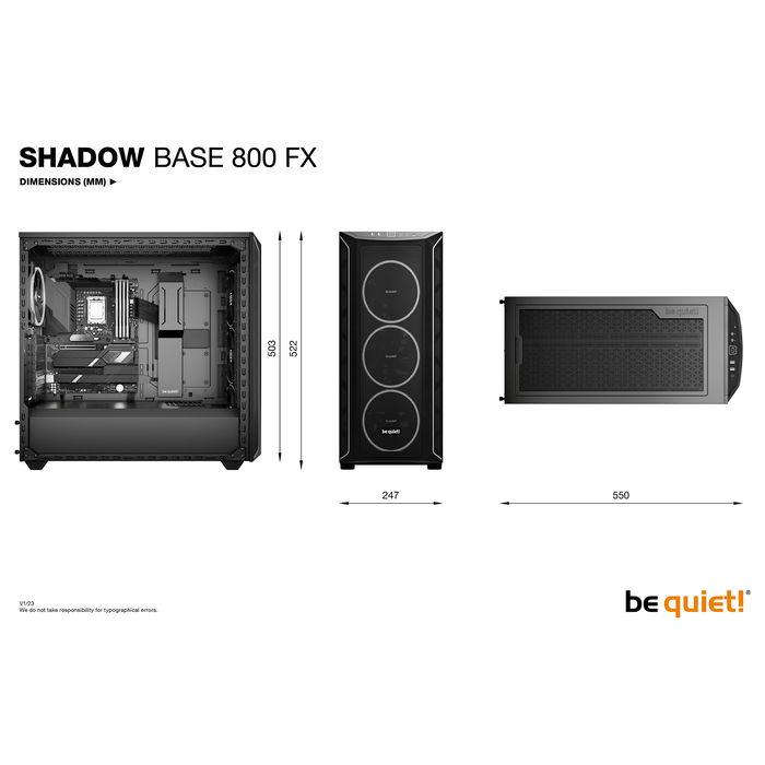 Be Quiet! SHADOW BASE 800FX Black Midi Tower PC Negro Iluminación ATX EATX Micro-ATX Mini-ITX Be Quiet! SHADOW BASE 800FX Black Midi Tower PC Negro Iluminación ATX EATX Micro-ATX Mini-ITX