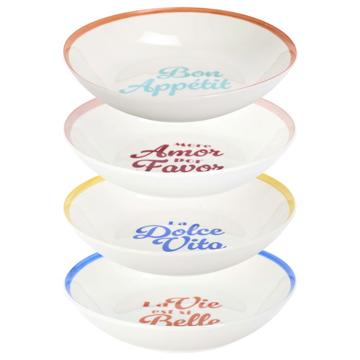 Home Deco Factory Juego de 4 Platos Hondos Dolce Vita Cerámica Diámetro 20 cm Home Deco Factory Juego de 4 Platos Hondos Dolce Vita Cerámica Diámetro 20 cm