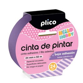 Cinta Adhesiva Plico Para Pintor Baja Adhesion 50 Mt X 24 mm