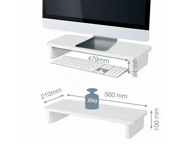 Leitz Ergo Soporte Elevador para Monitor Blanco