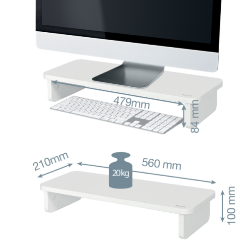 Leitz Ergo Soporte Elevador para Monitor Blanco Leitz Ergo Soporte Elevador para Monitor Blanco