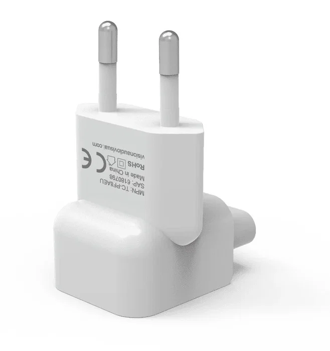 Vision TC-PF8AEU Adaptador Eléctrico Tipo F (Europeo) Hembra C7 Blanco, para Fuente de Alimentación Apple MacBook, Certificaciones CE