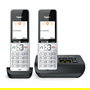 Gigaset COMFORT 500A duo Teléfono DECT/analógico con contestador automático, manos libres e identificador de llamadas, Negro/Plata