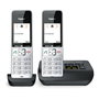 Gigaset COMFORT 500A duo Teléfono DECT/analógico con contestador automático, manos libres e identificador de llamadas, Negro/Plata
